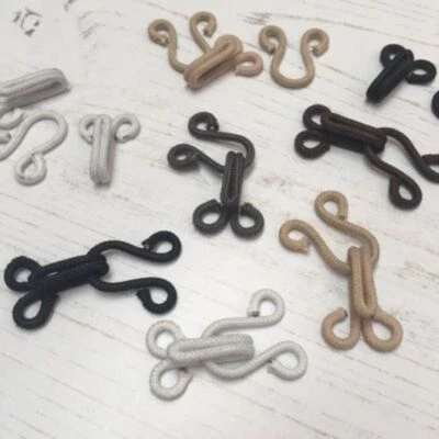 £4.97 • Buy Black White Cotton Covered Fur Hooks And Eyes Fasteners In 3 To 9 Sets