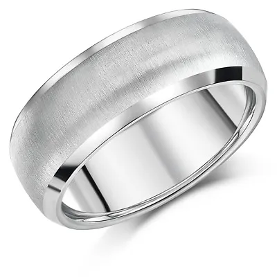 Men's Titanium Band 8mm Matt And Polish Engagement Wedding Ring Band  • £15.95