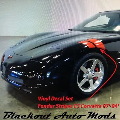 RED Fender Stripes Hash Marks Vinyl Decals For 1997-2004 C5 Chevy Corvette  • $34.95