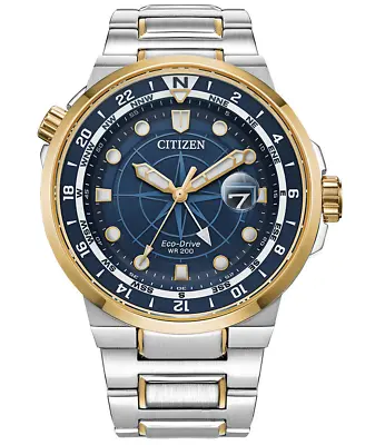 Citizen Endeavor Eco-Drive BJ7144-52L Blue Dial Stainless Steel Dual Tone Watch • $300