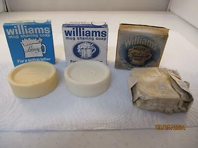 Williams Mug Shaving Soap 1.75oz Vintage 3 Boxes Show Wear Oldest Not Useable • $28