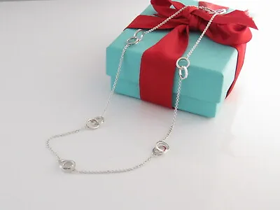 £331.44 • Buy Tiffany & Co Silver 1837 Multi Circles Interlocking 16  Necklace