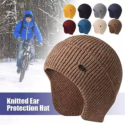 Winter Warm Mens Knitted Beanie Hat With Earflaps Russian Outdoor Ski Skull Cap • $16.89