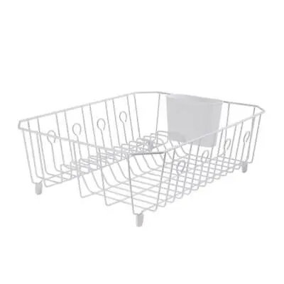 Rubbermaid 17.6 In.   L X 13.8 In.   W X 5.9 In.   H White Steel Dish Drainer • $25.99