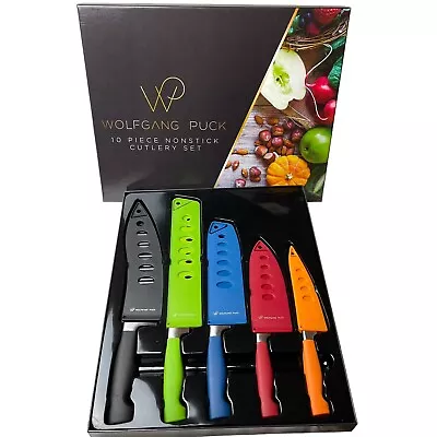 Wolfgang Puck 10 Piece Nonstick Cutlery Set Knife Set With Protective Sheaths • $25