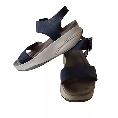 MBT Manni Performance Sandals 700960 Blue Nappa Leather Buckle Womens Size 7-7.5 • $55.30