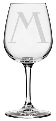 Celtic Etched Monogram Stemmed 12.75oz Wine Glass (Letter M) • $24.99