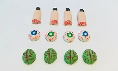 12 Edible  Spooky Halloween Cupcake  Decorations Toppers Fingers Brains Eyes! • £6