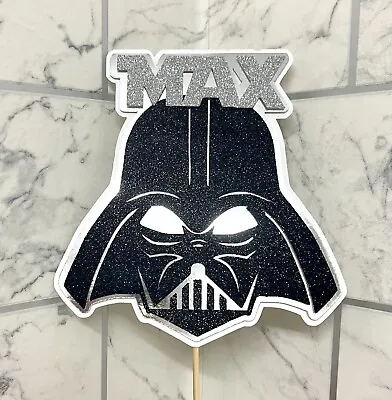 Personalised  Cake Topper Custom Decoration Darth Vader Star Wars Inspired • £10