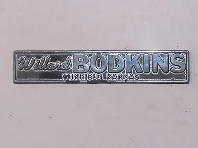 Vintage Willard Bodkins Buick Winfield Kansas Metal Dealer Badge Emblem Trunk • $41