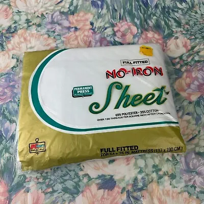 Vintage Kmart Full Flat Sheet White Permanent Press No Iron New Old Stock • $12.99