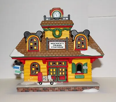 Department 56 Disney Village Mickey's Train Station Christmas Missing Flag & Box • $29.99