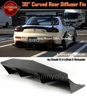 30  X 12  ABS Black Universal Rear Bumper 4 Fins Curved Diffuser Fin For Chevy • $74.90