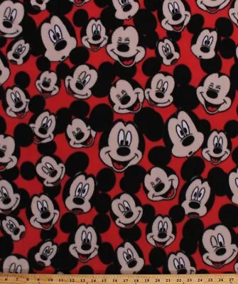 Fleece Mickey Head Toss Mickey Mouse Faces Kids Fleece Fabric Print A327.06 • $10.97