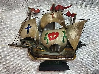 VINTAGE Wooden SHIP Falcon Primitive Folk Nautical Art • $24.99