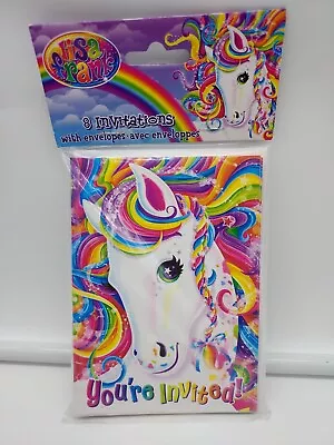 Lisa Frank Party Invitations Rainbow Unicorn Fantasy Horse Birthday Set Of 8  • £7.67