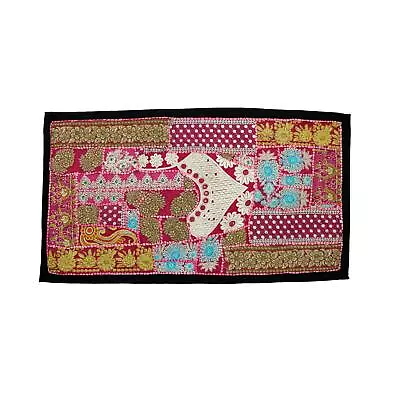 Wall Hanging Vintage Antique Indian Handmade Embroidered Patchwork Tapestry • $17.99