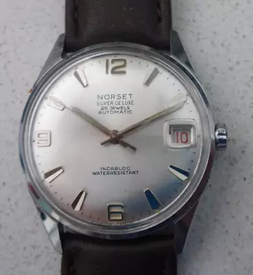 $225 • Buy Norset, Vintage Man's Swiss Watch, F4007, Auto, Mid 60s, Serviced, Guaranteed