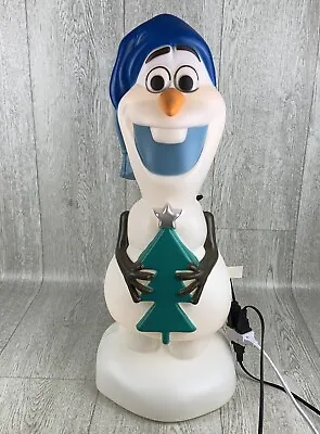 Disney Frozen Olaf Christmas Lawn Decoration Light Up 24  Tall Plastic Blow Mold • $80