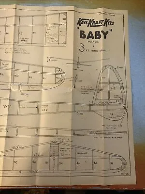 £8 • Buy Keil Kraft Kits Plan Baby 3foot Span Vintage Original