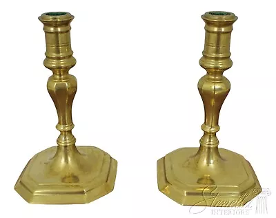 LF57841EC: Pair VIRGINIA METALCRAFTERS Colonial Williamsburg Brass Candlesticks • $215