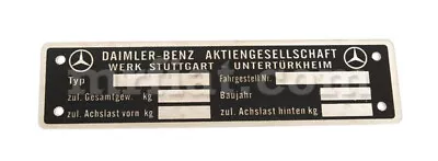 Mercedes 190 Ponton 300 SL Car Type Plate 147 X 38 Mm New • $106