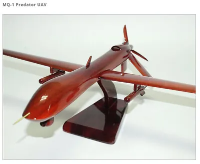 MQ-1 PREDATOR UAV Handcrafted Solid Natural Mahogany Model • $169.95