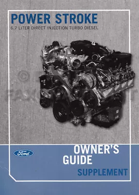 2011 Ford 6.7 Powerstroke Diesel Engine Owners Manual F250 F350-F550 Super Duty • $29