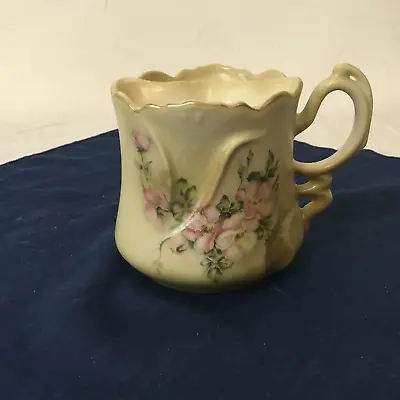 Nippon Shaving Mug Mustache Tea Cup Hand Painted Floral Porcelain 3 1/2  • $15