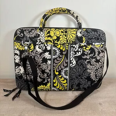 Retired Vera Bradley Hard Shell Laptop Case Baroque Black Yellow Travel 17  • $21.99