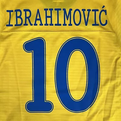 Rare Original IBRAHIMOVIC 10 Sweden 2010/2011/2012 Home Football Shirt Small • £79.99