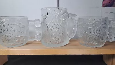 3 Vintage FLINTSTONES 1993 McDONALDS “Rocdonalds” Glass Mugs  Lot Of 3 • $12.99