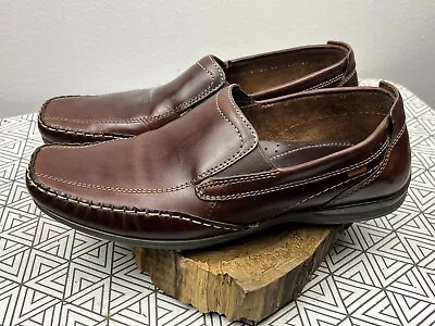 Flexi Men's Red Brown Leather Comfort Slip-On Shoe For Men Loafers Size 11 • $55