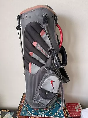 Nike SasQuatch 14 Way Golf Bag Carry Stand Dual Strap Red Gray Black READ • $59