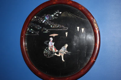 £4.99 • Buy Japanese Inlaid Picture Papier Mache Mother Of Pearl Meiji Period Antique