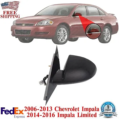 Side View Power Mirror Paintable LH For 2006-2013 Chevy Impala / 2014-16 Limited • $33.03