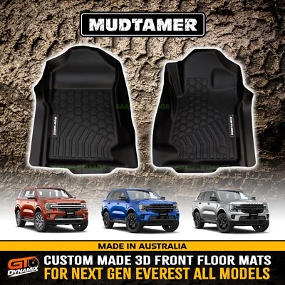 Front MUDTAMER 3D Custom Floor Mats Ford Next Gen Everest SPORT Trend 5/2022-24 • $199