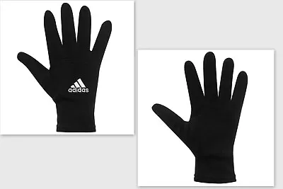Mens Genuine Adidas Winter Knit Fleece Gloves Black Accessories XS-S-M-L-XL • £18.99