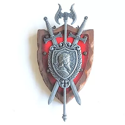 Vintage Coat Of Arms Medieval Crest Wall Plaque Swords Knight Shield • $33