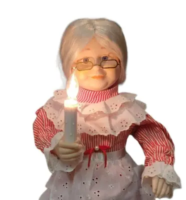 Vintage Telco Motion Christmas Mrs Claus Figurine Illuminated Grandma Apron Test • $49.45