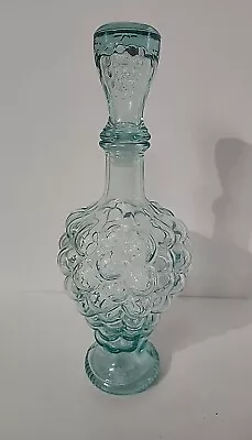 Vintage Mod Dep Italy 500ml Liquor Decanter Glass Wine Bottle Grapes • $25