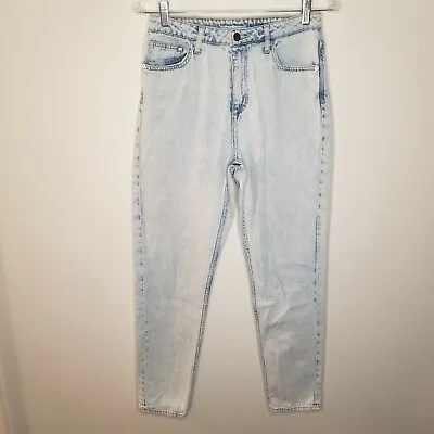 H&M & Denim Womens Acid Wash Mom Blue Jeans Size 28/32 • $13.99