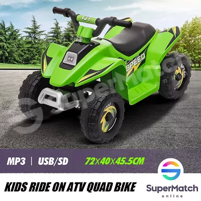 New Kids Ride-On ATV Quad Bike Toys Ride On Cars 6V Rechargeable Battery Green • $89.59