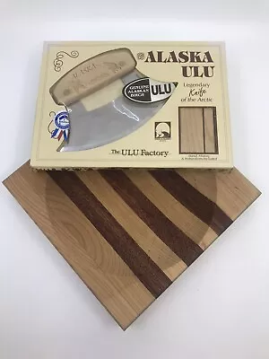 The Alaska ULU Factory Knife #2015 W/ Knife Stand And Wooden Cutting Board Bowl • $22