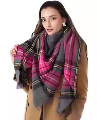 Fashionable Winter Warm Large Tartan Blanket Plaid Ladies Scarf Wrap Shawl. Gift • £9.99