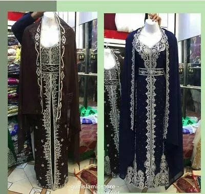 SALE New Moroccan Dubai Abaya Kaftan Farasha Party Dress Fancy Long Gown Sana • $91.99