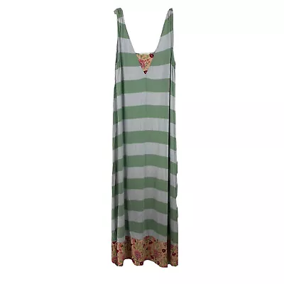 Matilda Jane Size Seaside Afternoon Maxi Dress Size M Striped Sundress Belted • $24