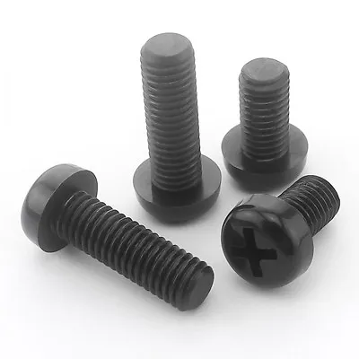 Nylon Pan Round Head Phillips Screws Plastic Machine Screws Black M8 / 8mm  • £1.52