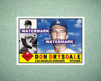 Don Drysdale Los Angeles Dodgers 1960 Style Custom Baseball Art Card • $5.88