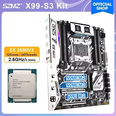 X99-S3 Motherboard Kit With Xeon E5 2690 V3 Processor 2.6GHz 12 Cores 24 Threads • $228.98